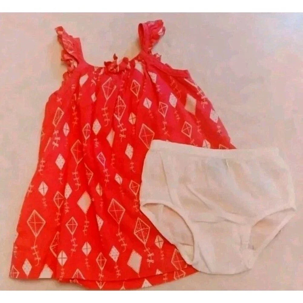 Dress 6 to 12 Month Girls Baby Gap Sundress with bottoms bright pink with kites